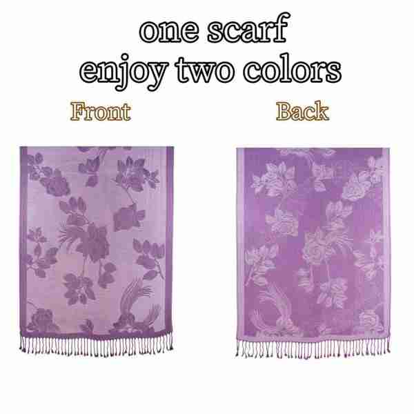 Rose Floral Pashmina Reversible Scarf Shawl