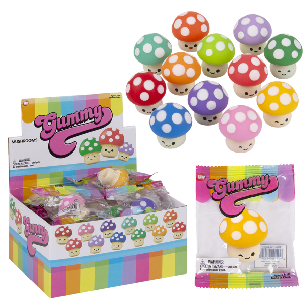Gummy Mushrooms Squishy 1.5"