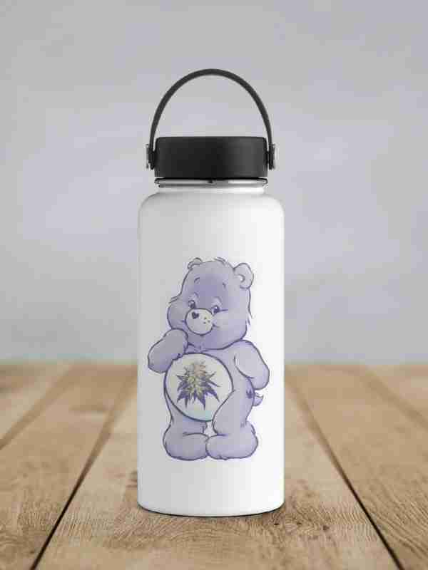 Caring Weed Bear Sticker- Purple Bud