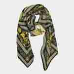 Abstract Pattern Printed Oblong Silky Satin Scarf Shawl