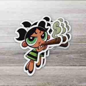 Smoking Cartoon Girl • Funny Stoner Parody Sticker
