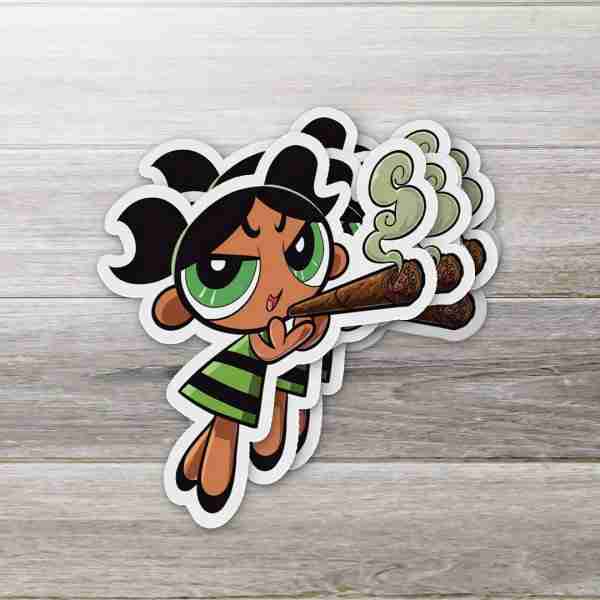 Smoking Cartoon Girl • Funny Stoner Parody Sticker