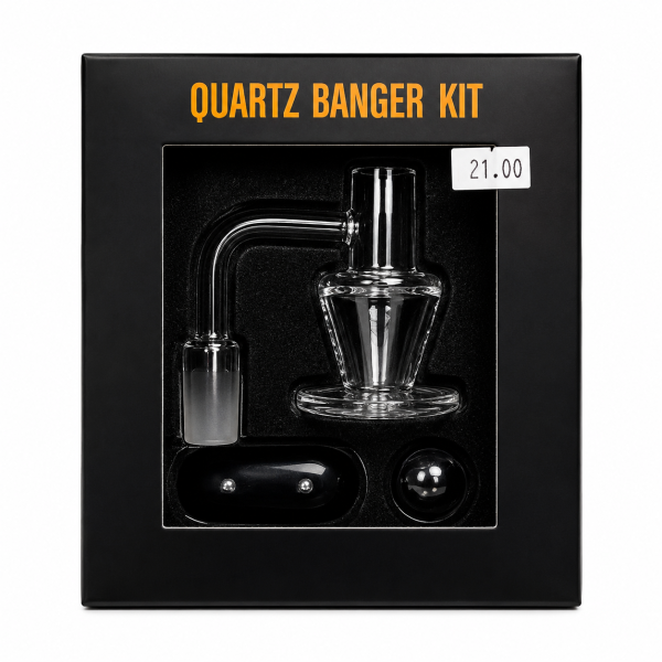 Quartz Hourglass Slurper Banger Kit – 14 mm Male 90°