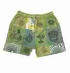Cotton Multi Green Patchwork Block Print Short