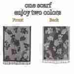 Rose Floral Pashmina Reversible Scarf Shawl