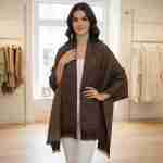 Paisley Pattern Pashmina Feel Draped Wrap Scarf