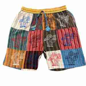Cotton Patchwork Multi Mushroom Block Print Short