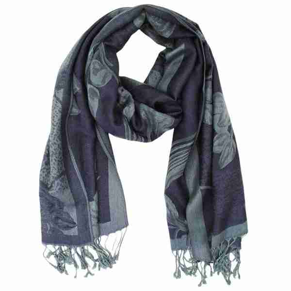 Rose Floral Pashmina Reversible Scarf Shawl