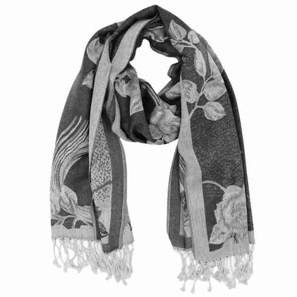 Rose Floral Pashmina Reversible Scarf Shawl