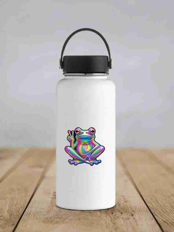 Vibrant Peace Frog Sticker