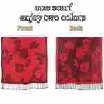 Rose Floral Pashmina Reversible Scarf Shawl