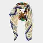 Abstract Pattern Printed Oblong Silky Satin Scarf Shawl