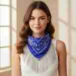 Rhinestone Like Fringe Cowgirl Bandana Scarf
