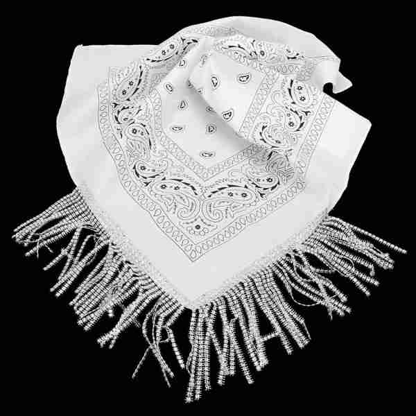 Rhinestone Like Fringe Cowgirl Bandana Scarf