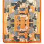 Abstract Pattern Printed Oblong Silky Satin Scarf Shawl