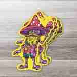 Psychedelic Mushroom Man Sticker