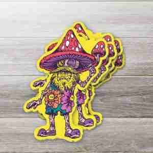 Psychedelic Mushroom Man Sticker