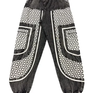 Cotton Black and White Floral Blackstone Pant