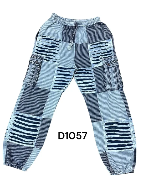 Cotton Multi Patch Razor Work Grey Line Express Pant