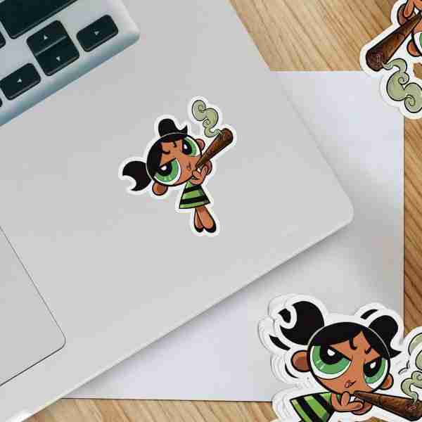 Smoking Cartoon Girl • Funny Stoner Parody Sticker