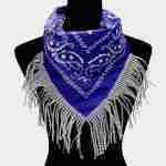 Rhinestone Like Fringe Cowgirl Bandana Scarf