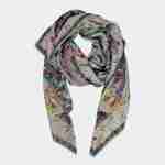 Abstract Pattern Printed Oblong Silky Satin Scarf Shawl