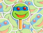 Retro Turtle Popsicle Ice Cream Funny Nostalgic Sticker