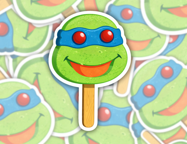 Retro Turtle Popsicle Ice Cream Funny Nostalgic Sticker