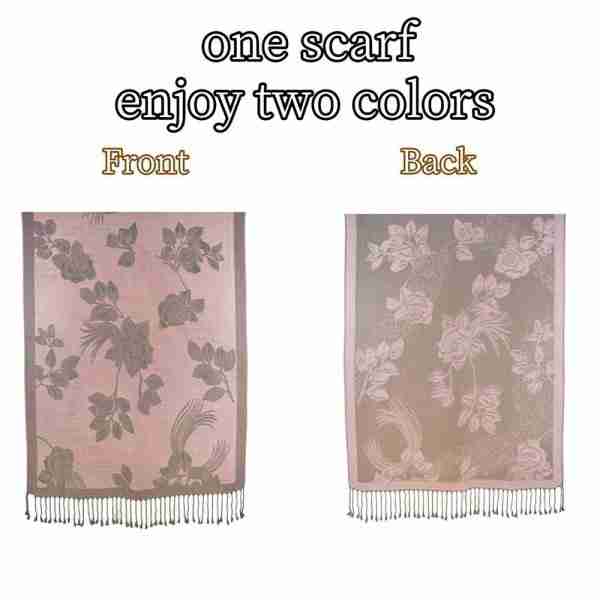 Rose Floral Pashmina Reversible Scarf Shawl