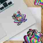 Vibrant Peace Frog Sticker
