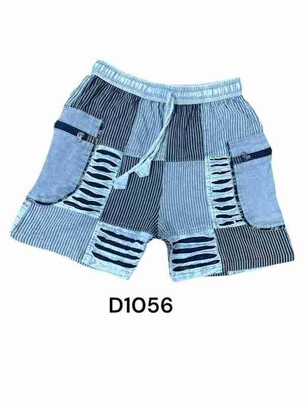 Cotton Multi Patch Razor Work Zip Pocket Silver Short