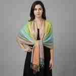 Rainbow Ornate Paisley Pattern Pashmina Shawl Scarf