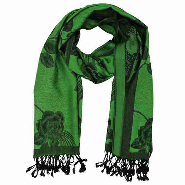 Rose Floral Pashmina Reversible Scarf Shawl
