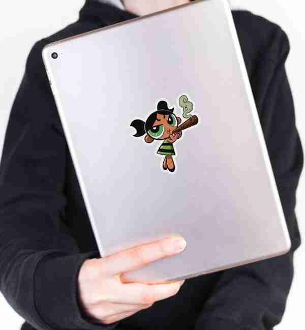 Smoking Cartoon Girl • Funny Stoner Parody Sticker