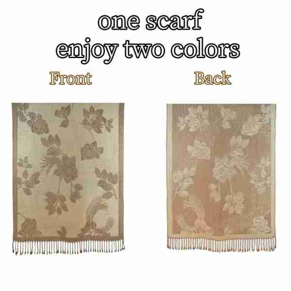 Rose Floral Pashmina Reversible Scarf Shawl