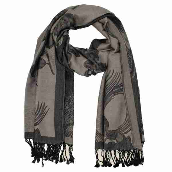 Rose Floral Pashmina Reversible Scarf Shawl