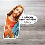 It Definitely Smells Like Weed in Here Jesus Sticker