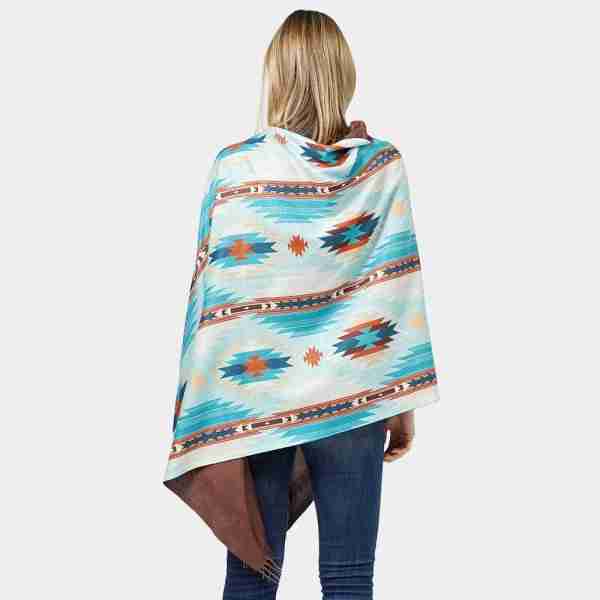Aztec Patterned Scarf / Poncho