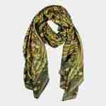 Abstract Pattern Printed Oblong Silky Satin Scarf Shawl