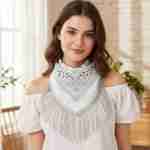 Rhinestone Like Fringe Cowgirl Bandana Scarf