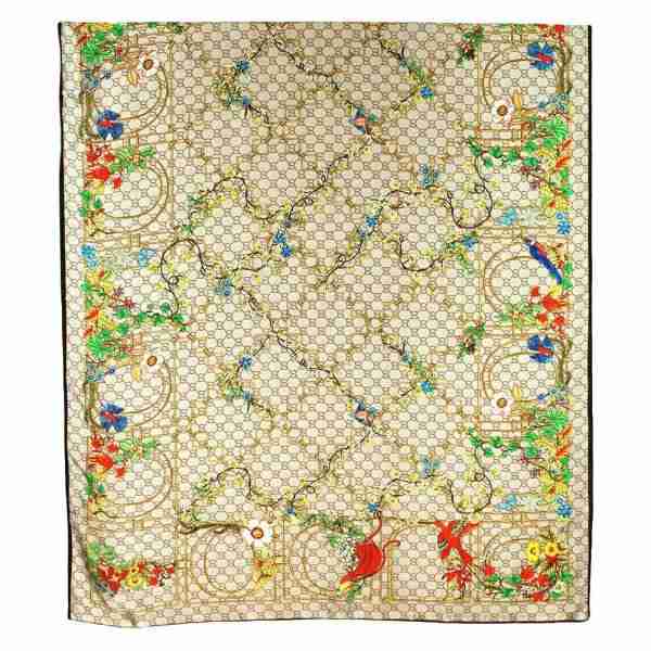 Elegant Floral Print Printed Oblong Silky Satin Scarf Shaw