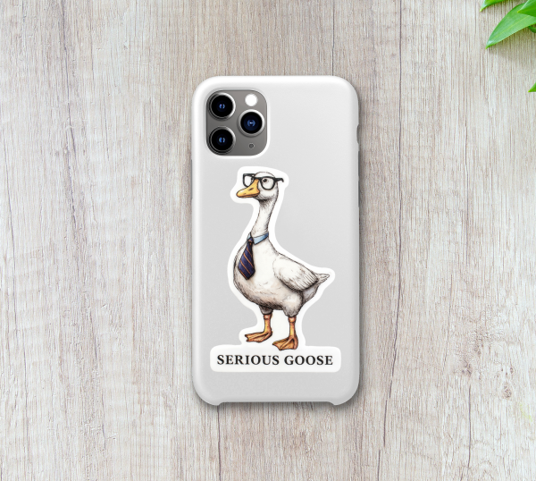 Serious Goose Sticker | Funny Goose in Tie Vinyl Decal