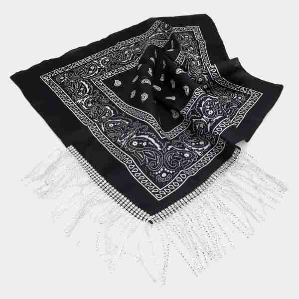 Rhinestone Like Fringe Cowgirl Bandana Scarf