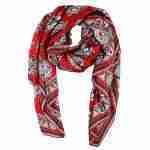 Paisley Pattern Printed Oblong Silky Satin Scarf Shawl