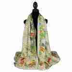 Elegant Floral Print Printed Oblong Silky Satin Scarf Shaw