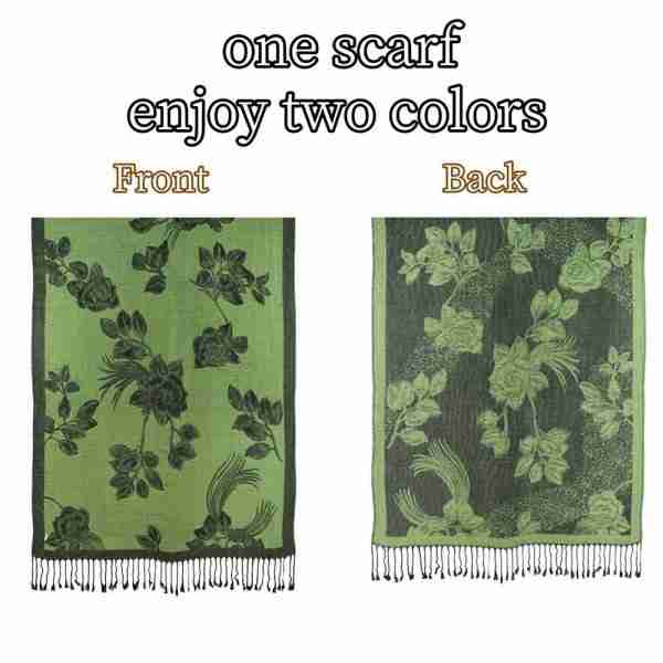 Rose Floral Pashmina Reversible Scarf Shawl