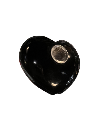 Handcrafted Black Heart Inhale N' Heal Pipe