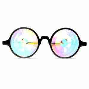 GloFX Black Kaleidoscope Glasses- Rainbow Wormhole