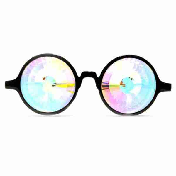 GloFX Black Kaleidoscope Glasses- Rainbow Wormhole