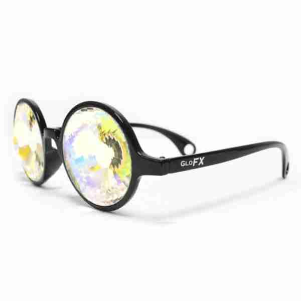 GloFX Black Kaleidoscope Glasses- Rainbow Wormhole